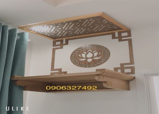 Bàn thờ treo tường bằng gỗ tự nhiên chất lượng cao giao hàng nhanh