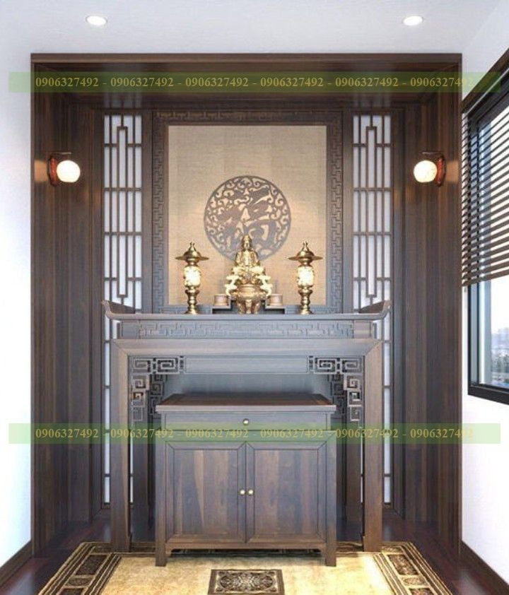 Thiết kế phòng thờ hiện đại theo phong thuỷ trang nghiêm