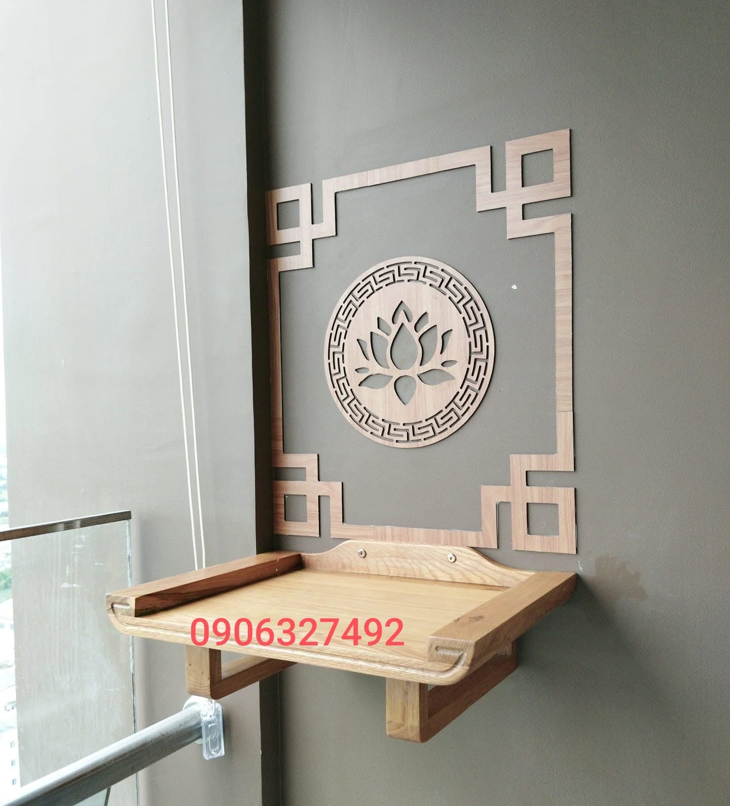 Kệ thờ quan âm ở ban công 36x48