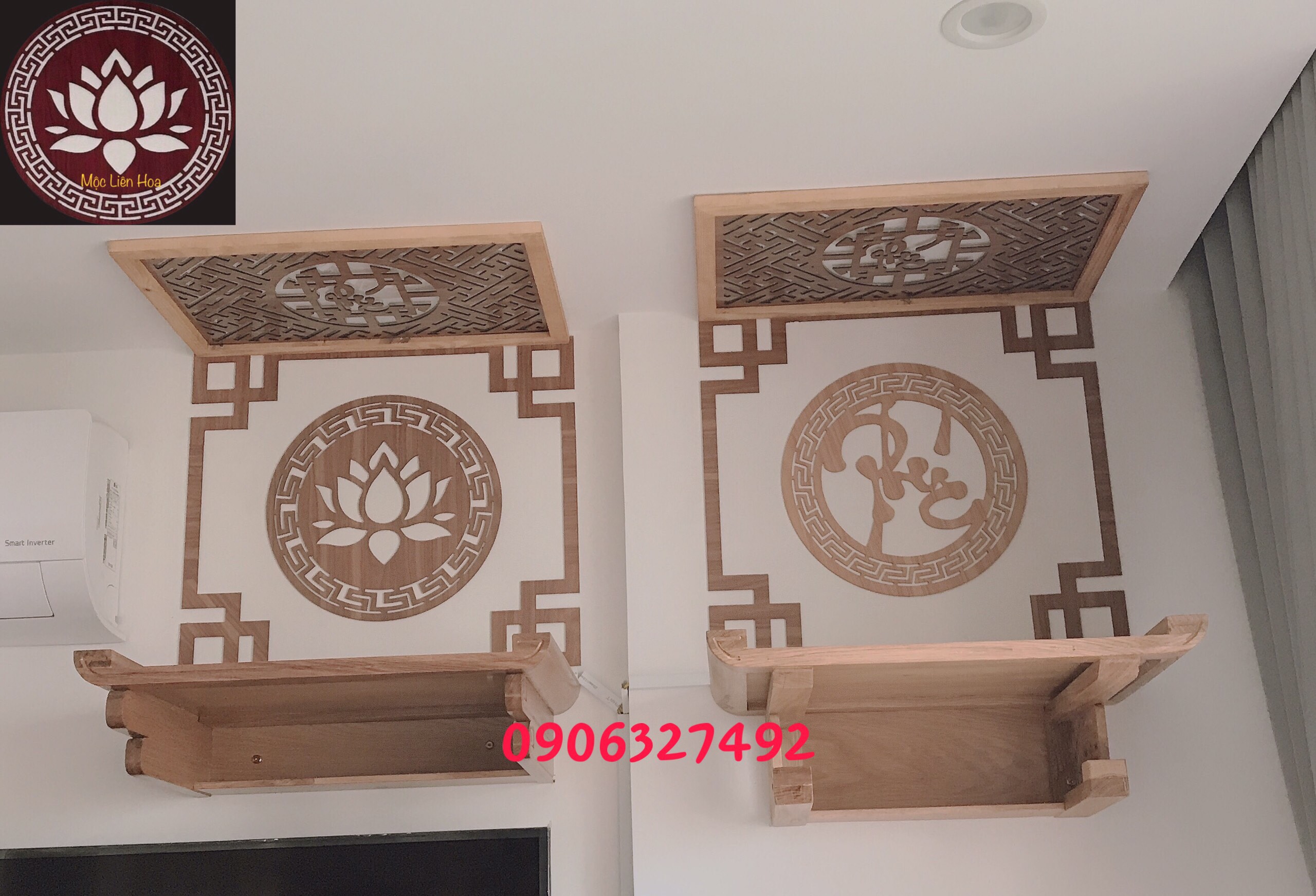 Mẫu bàn thờ treo tường 2 tầng tphcm