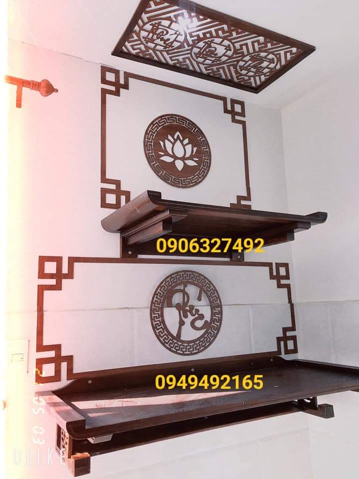 Mẫu bàn thờ treo tường 2 tầng tphcm