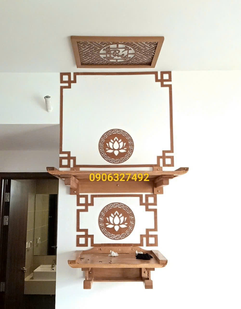 Bàn thờ phật và gia tiên 2 tầng